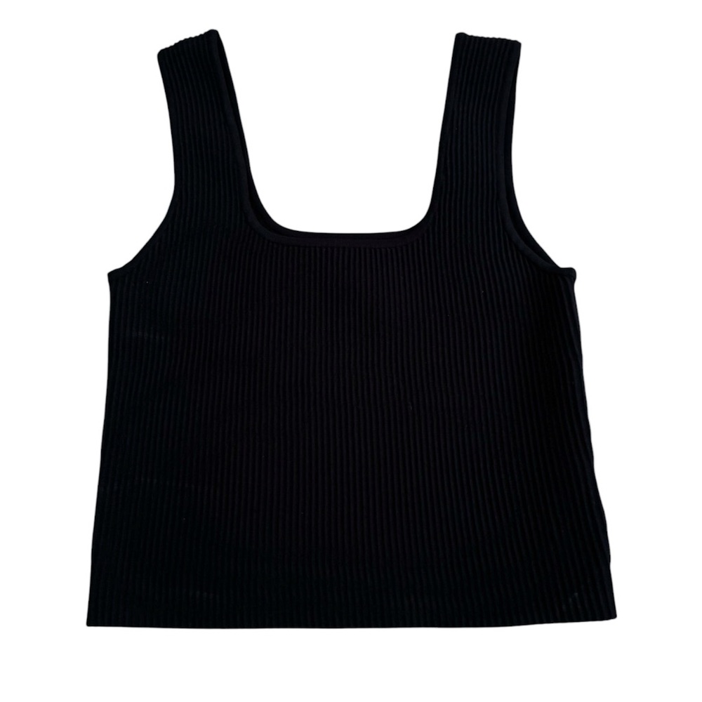 Black Ribbed Tank Top - Picture 2 of 4